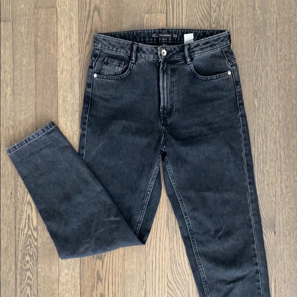 Zara Black Denim Mom Jeans size 2